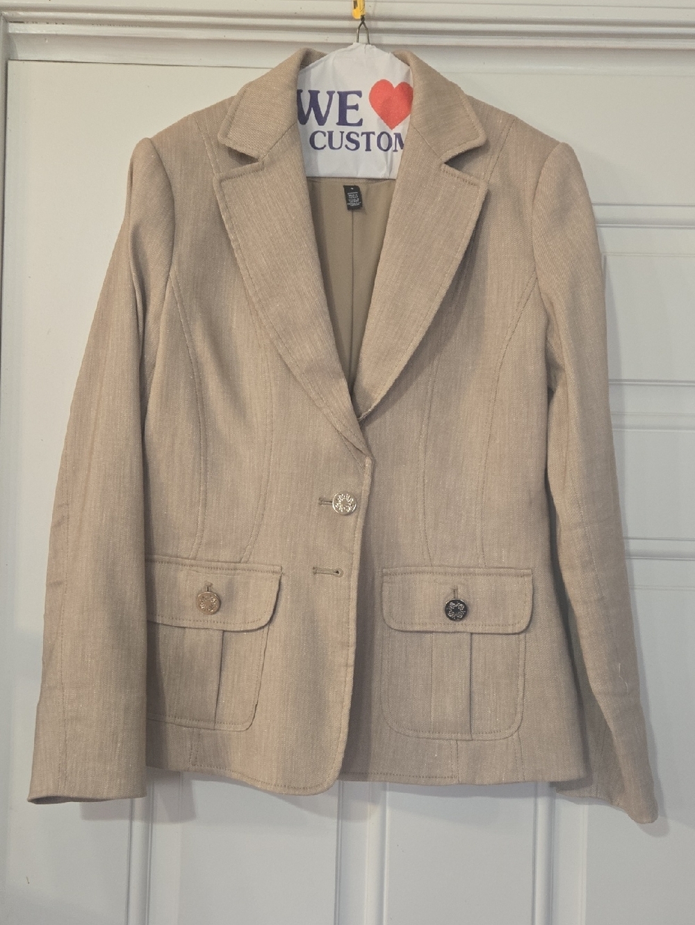 White House Black Market Classic Women's Beige Blazer Jacket
